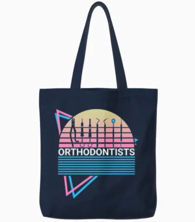 Orthodontists Orthodontics Retro Tote Bags - Navy