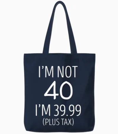 40th Birthday Funny Tote Bags - Navy