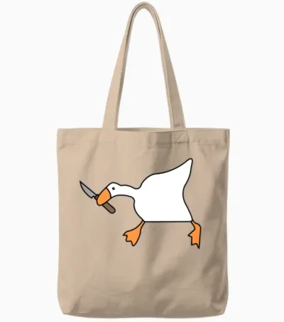 Funny Goose Murder Funny Tote Bags - Natural