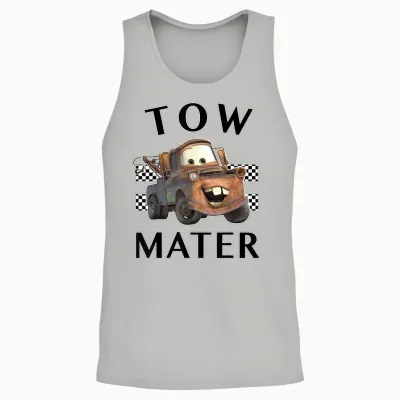 Disney Pixar Cars Tow Mater Finish Graphic Unisex Tank Top - Ash
