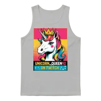 Retro Comic Unicorn Queen92 Twitch Unisex Tank Top - Ash – 1