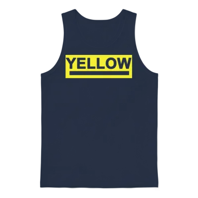 Yellow Retro Green 70s Unisex Tank Top - Navy