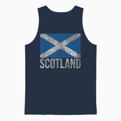 Scotland Saltire Croix De St André écossais Unisex Tank Top - Navy