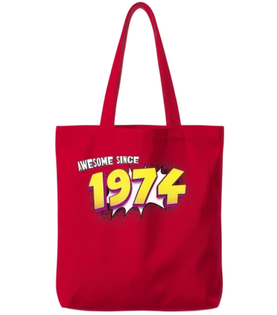 Retro 49th Birthday in Pop Art Comic Book Style Tote Bags - Red