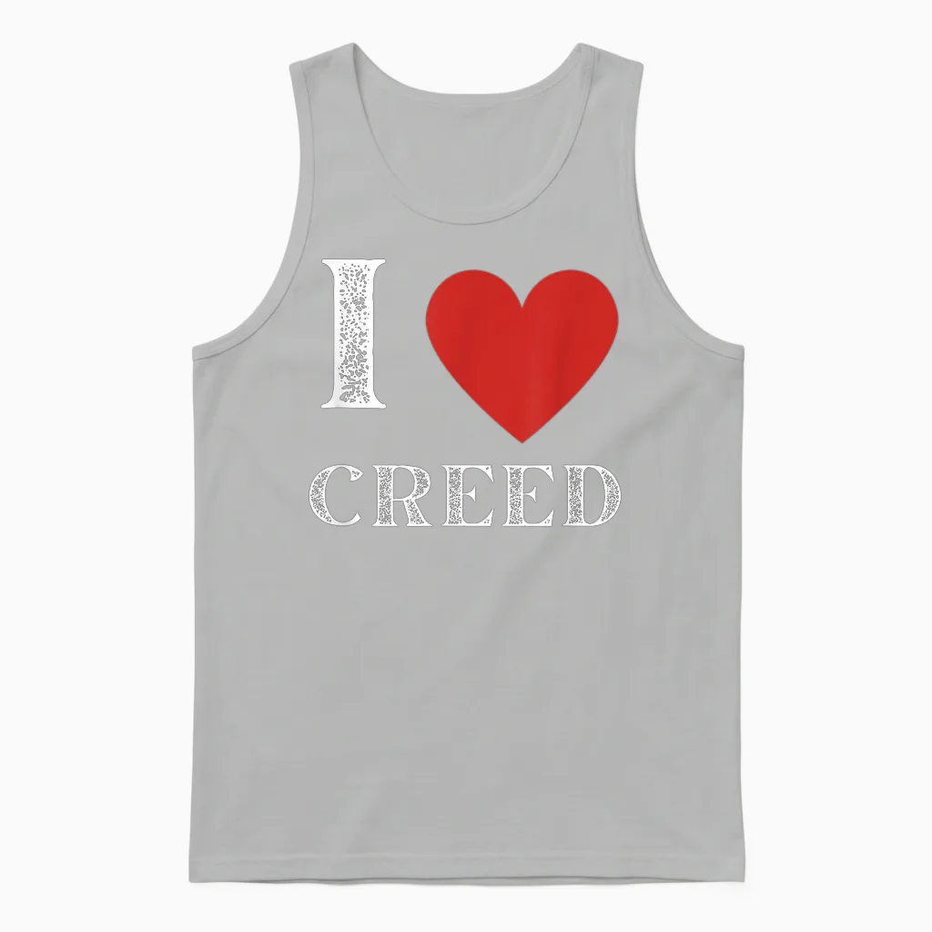 Vintage I Heart Creed First Name Personalized I Love Creed Unisex Tank Top in Ash