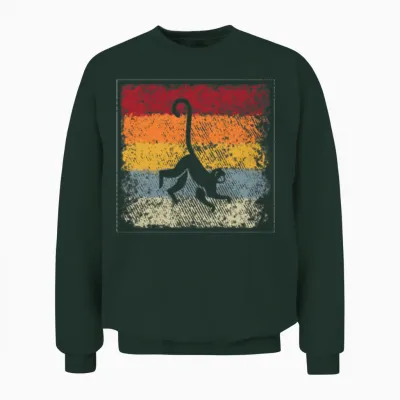 Monkey Retro Unisex Sweatshirt - Forest