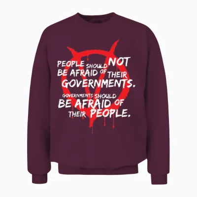 V for Vendetta Unisex Sweatshirt - Maroon