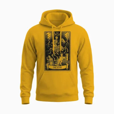 Esoteric Mystic Spiritual Tarot Card Streetwear T-Shirt, Grey, S Unisex Hoodie - Gold
