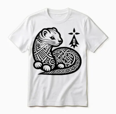 L'hermine Bretonne T-Shirt, Grey, S Unisex T-Shirt - White