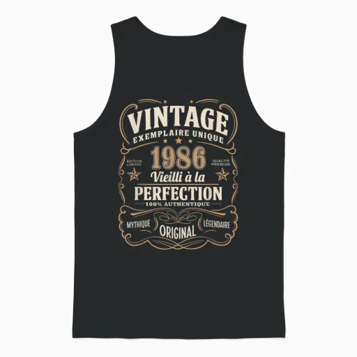 39 Years Man 1986 Birthday T Shirt 39 Years Man 1986 T-Shirt, Black, S Unisex Tank Top - Black