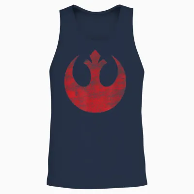 Star Wars Rebel Alliance Logo Weathered Dark Unisex Tank Top - Navy