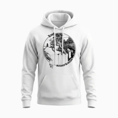 Official Mgk Lost Americana Fence Photo Unisex Hoodie - White