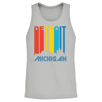 Retro Detroit Skyline Unisex Tank Top - Ash