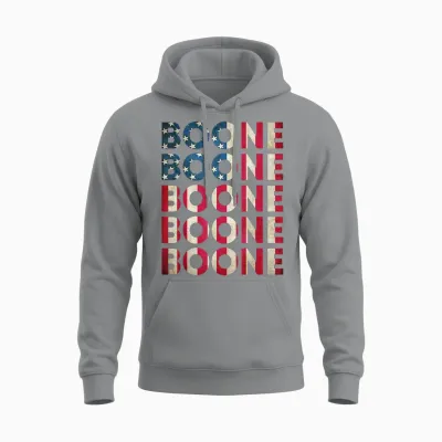 Boone Personalized Name Vintage Retro Us Flag Woman Man Unisex Hoodie - Sport Grey