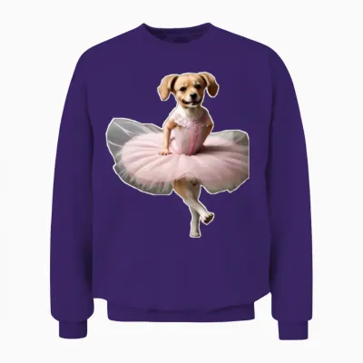 Dancing Dog Unisex Sweatshirt - Purple