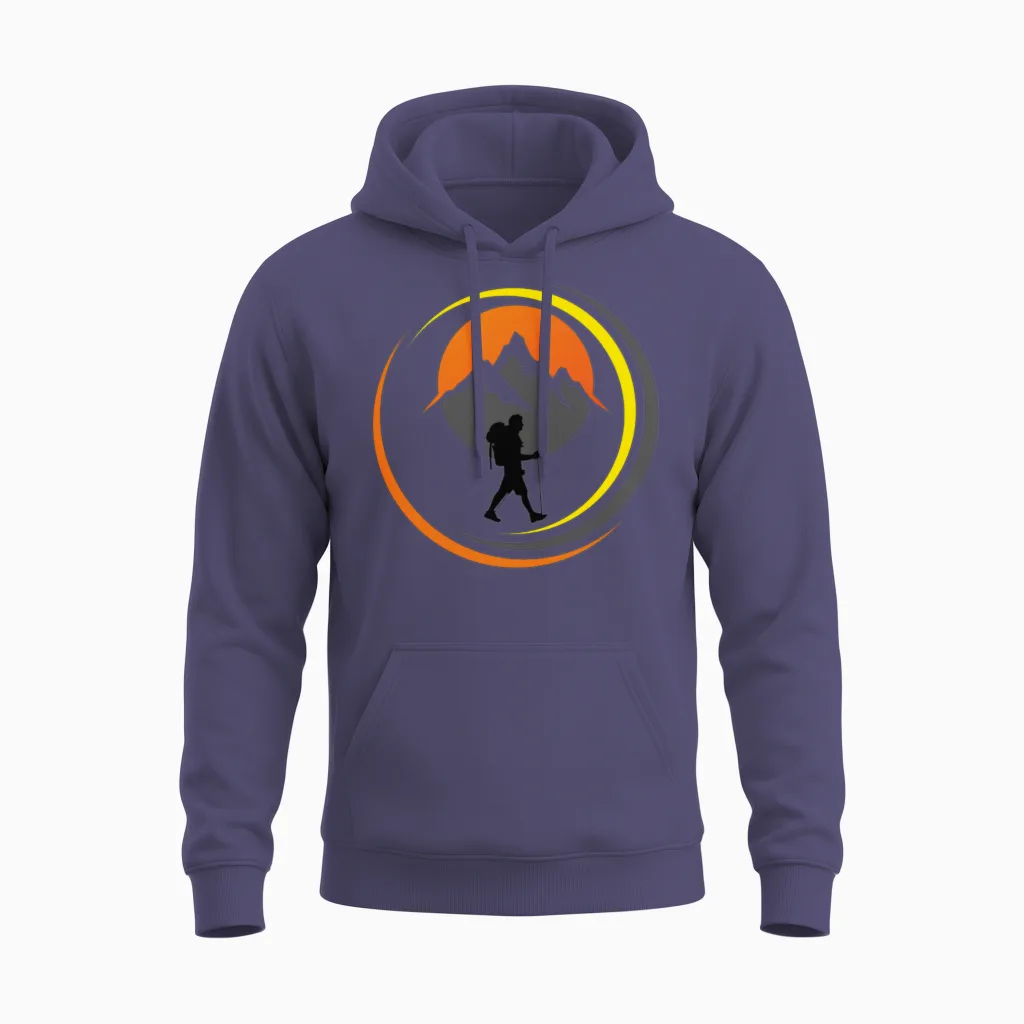 Hiking & Outdoors Unisex Hoodie in Heather Sport Dark Navy