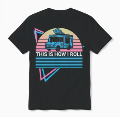 Ice Cream Retro Unisex T-Shirt - Black