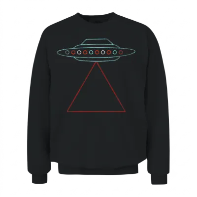Retro Ufo Unisex Sweatshirt - Black