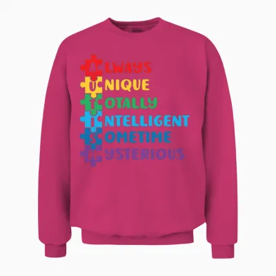 Autism Quote Color Puzzle Kids Men Women Autism Unisex Sweatshirt - Heliconia