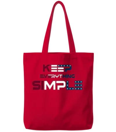 Keep Everything Simple Tote Bags - Red