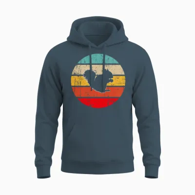 Squirrel Retro Unisex Hoodie - Dark Heather