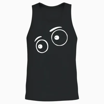 Cute Funny Eyes Unisex Tank Top - Black