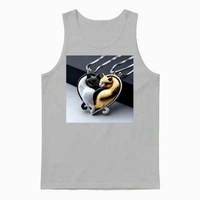 Pendentif Chat En Argent Chat Unisex Tank Top - Ash