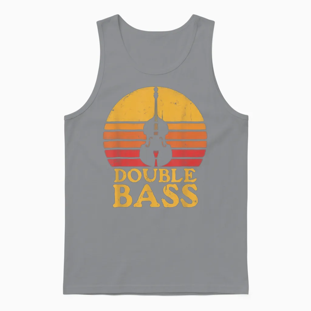 Double Bass Retro Unisex Tank Top in Sport Grey