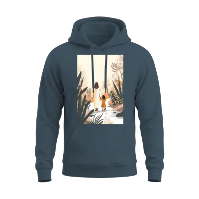 Jesus Christ Walking with a Girl, Come Follow Me, Unisex Hoodie - Dark Heather