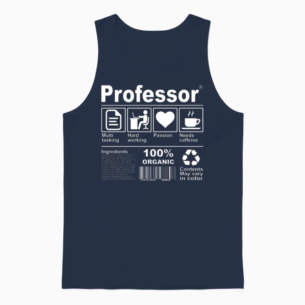 Professor Unisex Tank Top in Navy