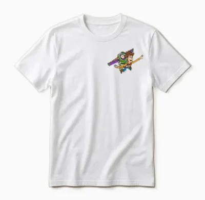 Disney and Pixar's Toy Story Buzz & Woody Pocket Logo Unisex T-Shirt - White