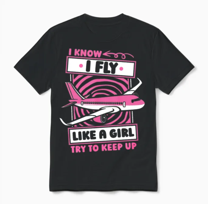 Flight Attendant Funny Unisex T-Shirt in Black