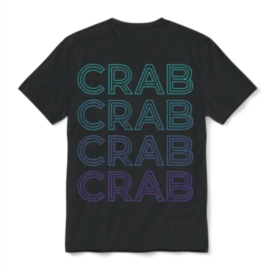 Crab Seafood Retro Unisex T-Shirt - Black