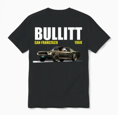 1968 Bullitt Muscle Car Unisex T-Shirt - Black