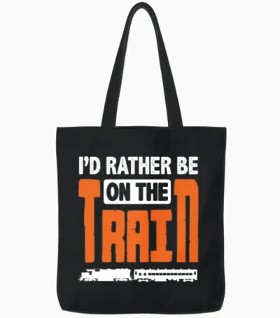 Train Trains Hobby Train Spotter Train Driving Tote Bags - Black