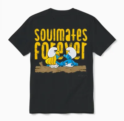 The Smurfs Gift Soulmates Forever Unisex T-Shirt - Black