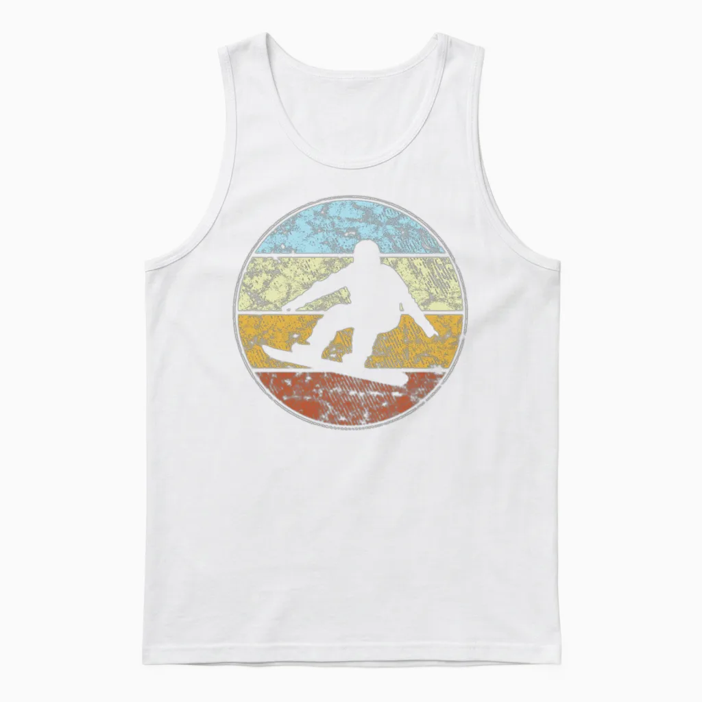 Snowboarding Retro Unisex Tank Top in White