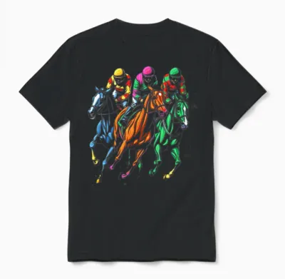 Horse Racing Painting Horse and Derby Lovers Unisex T-Shirt - Black