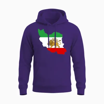 Shiro Khorshid, Iran Flag, شیر و خورشید Unisex Hoodie - Purple