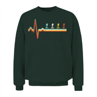 Hiking Retro Heartbeat Unisex Sweatshirt - Forest