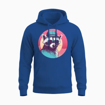 Style Raccoon Lovers Retro Unisex Hoodie - Royal