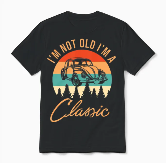 Retro Fashion Unisex T-Shirt in Black