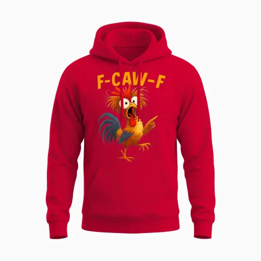 F Caw F Rooster Funny Bird Fcawf Chicken Whisperer Fawk Off Unisex Hoodie - Red