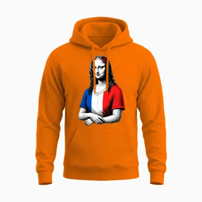 Drapeau Français Hommes Femmes Enfants France Unisex Hoodie - Safety Orange