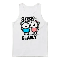 Stuck with You Badly Unisex Tank Top - White – 1