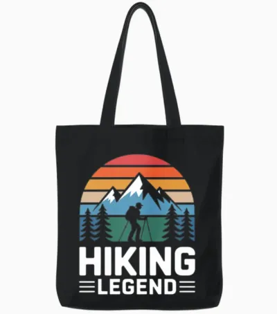 Hiking Lover Tote Bags - Black