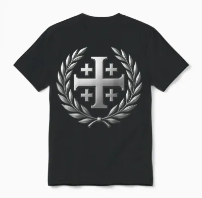 Croix De Jérusalem - Chrétien Catholique Unisex T-Shirt - Black