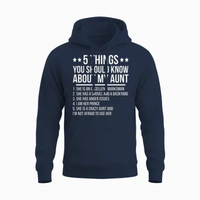 Funny Crazy Aunt Nephew Gift Unisex Hoodie - Navy