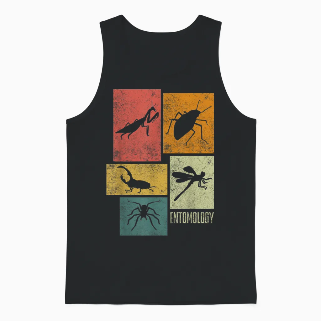 Entomologie Entomologe Insekten Silhouetten Unisex Tank Top in Black