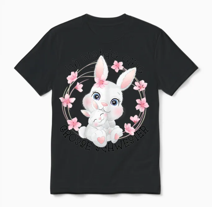 Ich Werde Große Schwester 2026 Unisex T-Shirt in Black